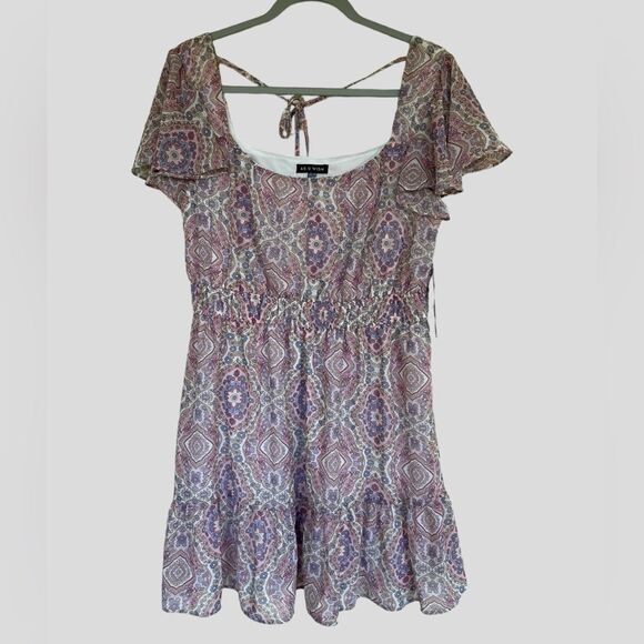 As U Wish Flutter Sleeve Dress Juniors XL NWT - Picture 7 of 8